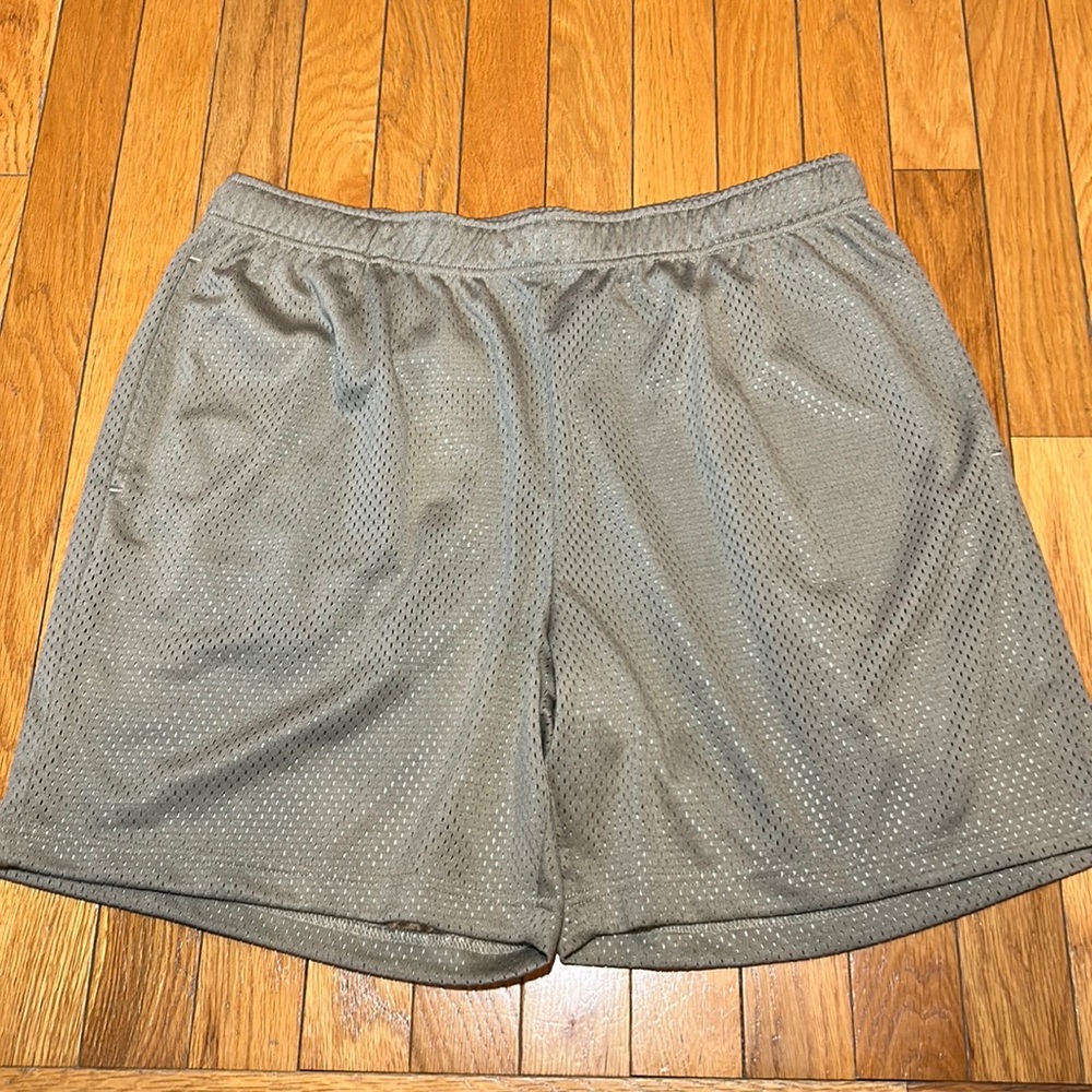 John Elliott AAU Mesh Athletic Sport Short Mens XL 4 Desert Brown Tan Drawstring